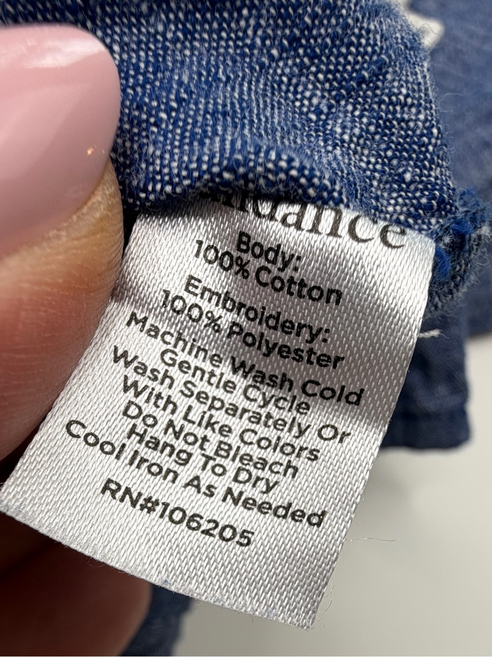Sundance "Discover Beauty" embroidered denim chambray top GUC XL - Picture 5 of 6